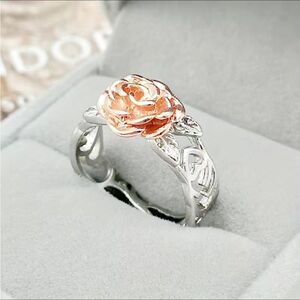 🌹Antique Style Filigree Rose Ring🌹Camille vintage costume floral